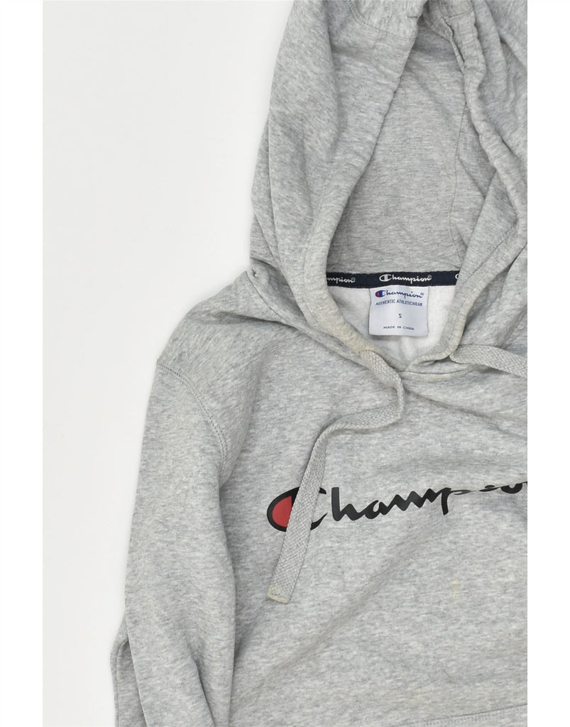 CHAMPION Mens Graphic Hoodie Jumper Small Grey Cotton | Vintage Champion | Thrift | Second-Hand Champion | Used Clothing | Messina Hembry 