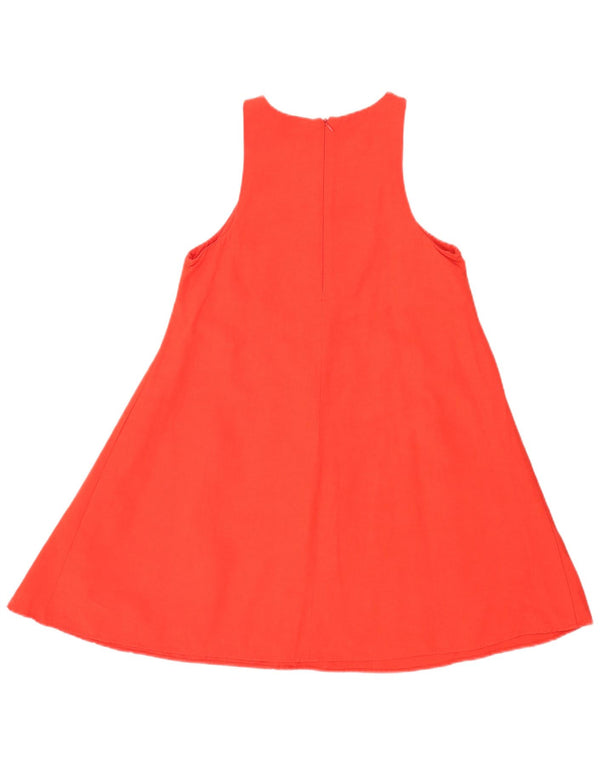 Zara Womens Sleeveless Regular A-Line Dress UK 8 Small Red Viscose
