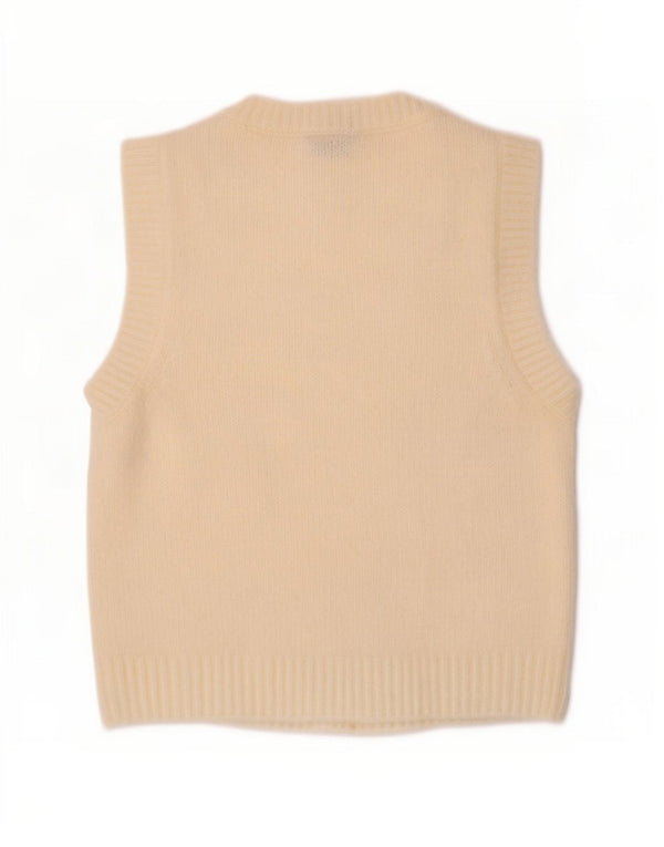 Zara Womens Vest Tank Top UK 12 Medium Off White Polyester