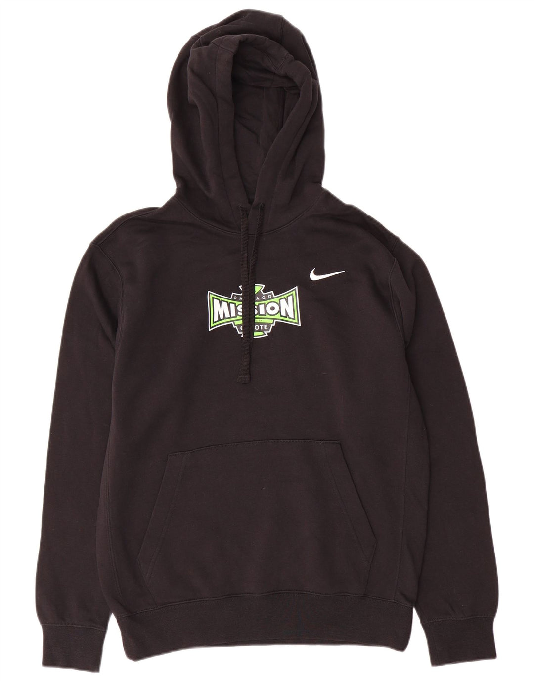Nike Mens Graphic Hoodie Jumper Small Black Cotton