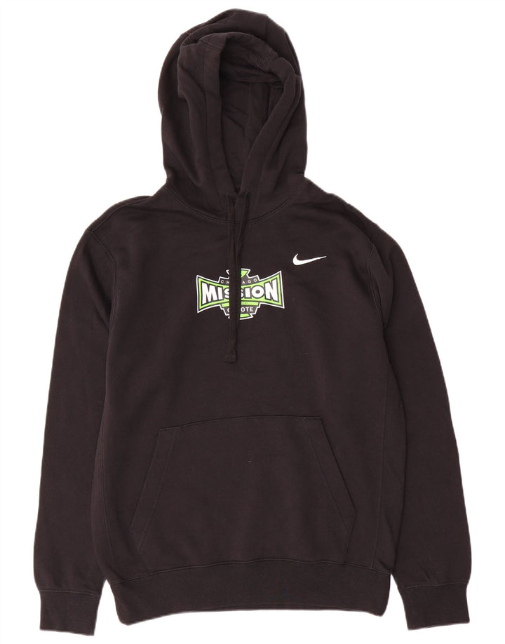 Nike Mens Graphic Hoodie Jumper Small Black Cotton
