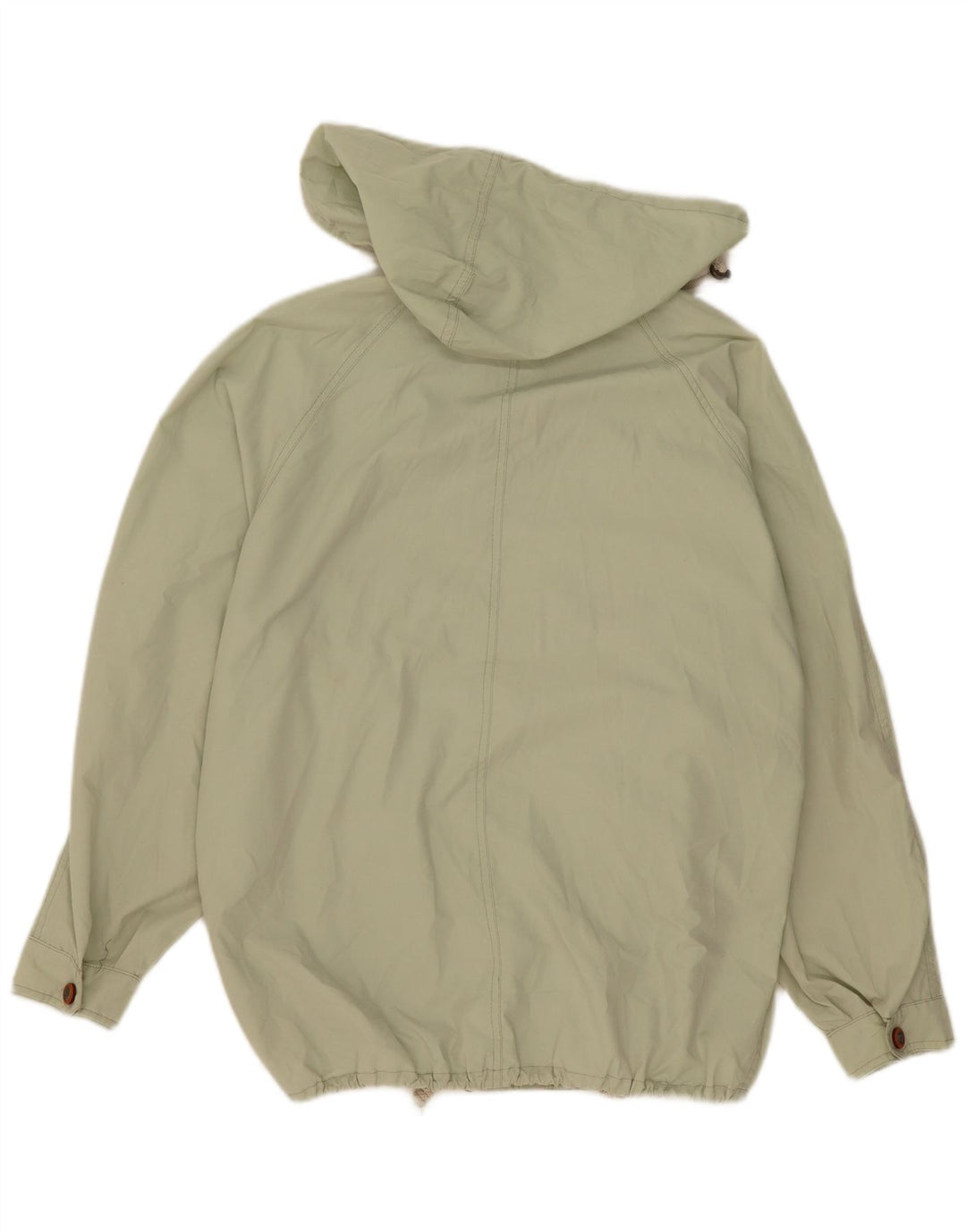 Vintage Mens Hooded Bomber Jacket UK 42 XL Green Polyester