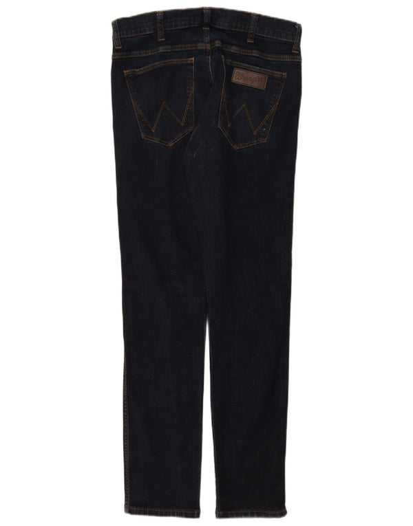 Wrangler Mens Larston Slim Jeans W32 L31 Navy Blue Cotton