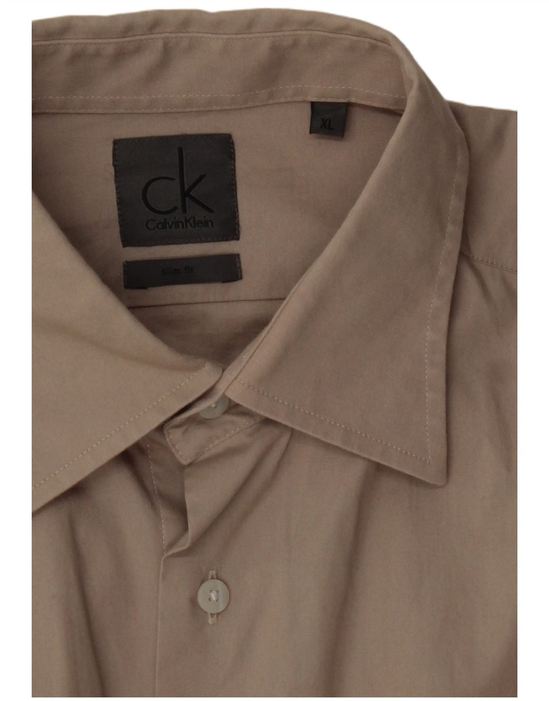 CALVIN KLEIN Mens Slim Fit Shirt XL Beige