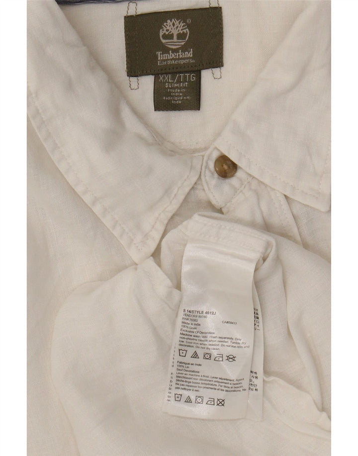 Timberland Mens Slim Fit Shirt 2XL White Linen
