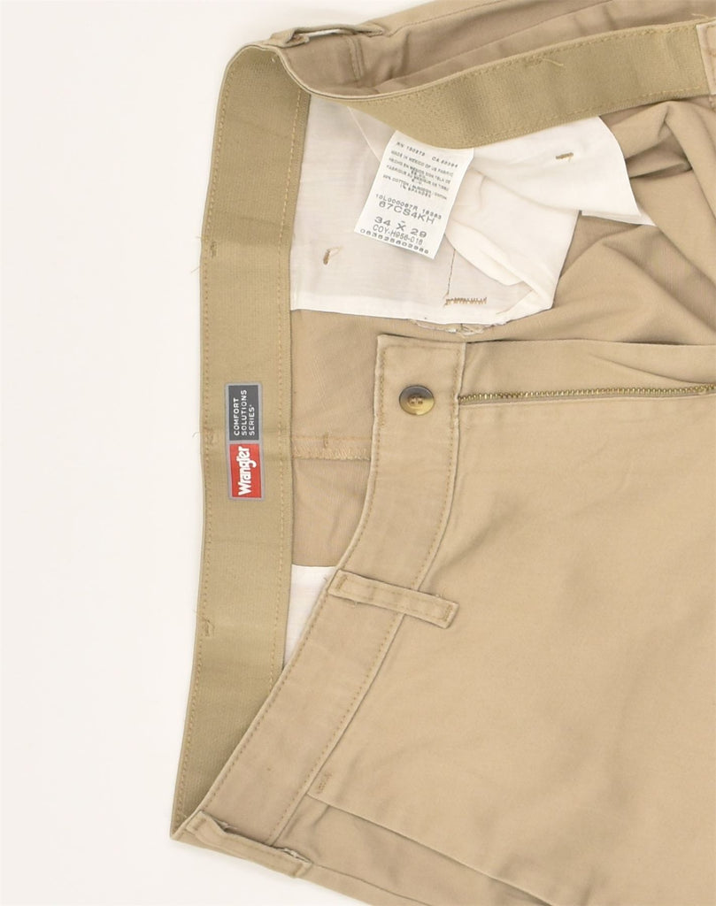 WRANGLER Mens Straight Chino Trousers W34 L29 Beige Cotton | Vintage Wrangler | Thrift | Second-Hand Wrangler | Used Clothing | Messina Hembry 