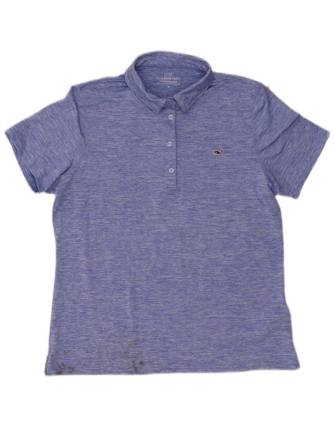 Vineyard Vines Womens Polo Shirt UK 14 Medium Blue Striped Polyester