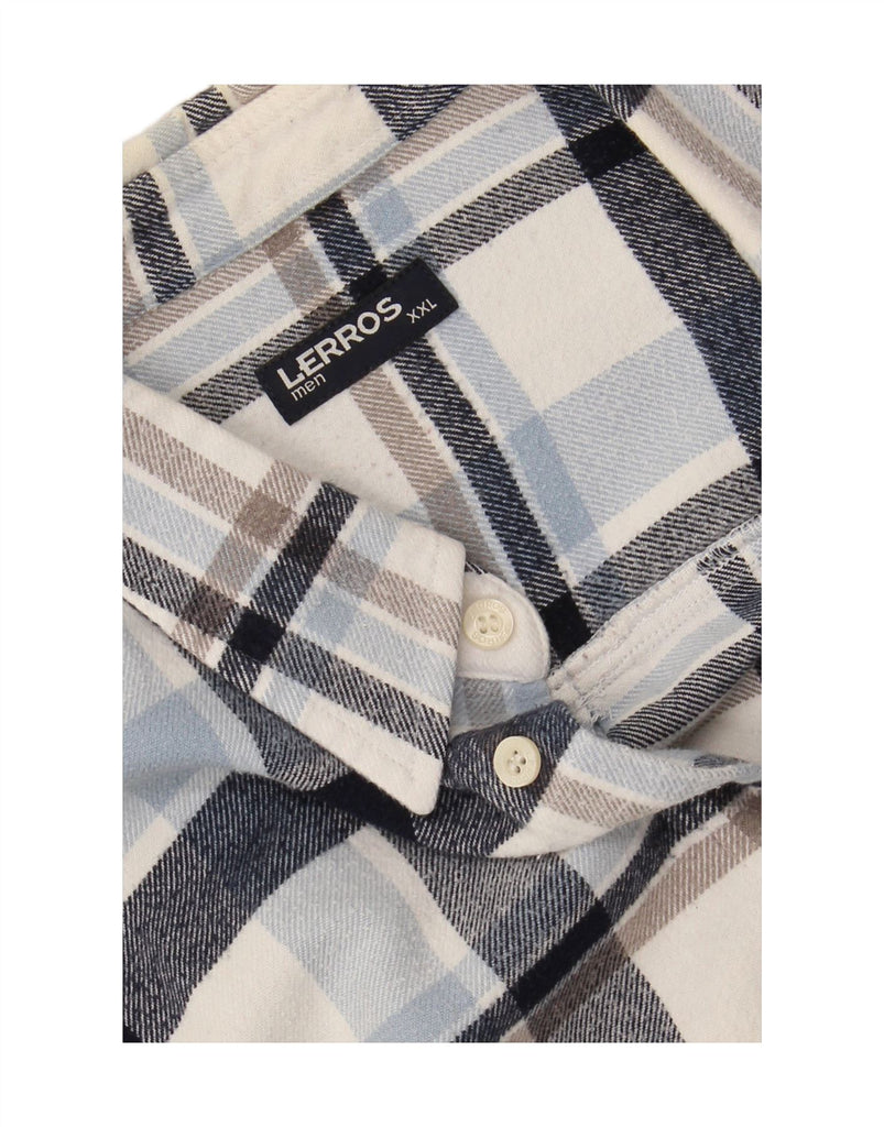 LERROS Mens Flannel Shirt 2XL Multicoloured Check Cotton Vintage Lerros and Second-Hand Lerros from Messina Hembry 
