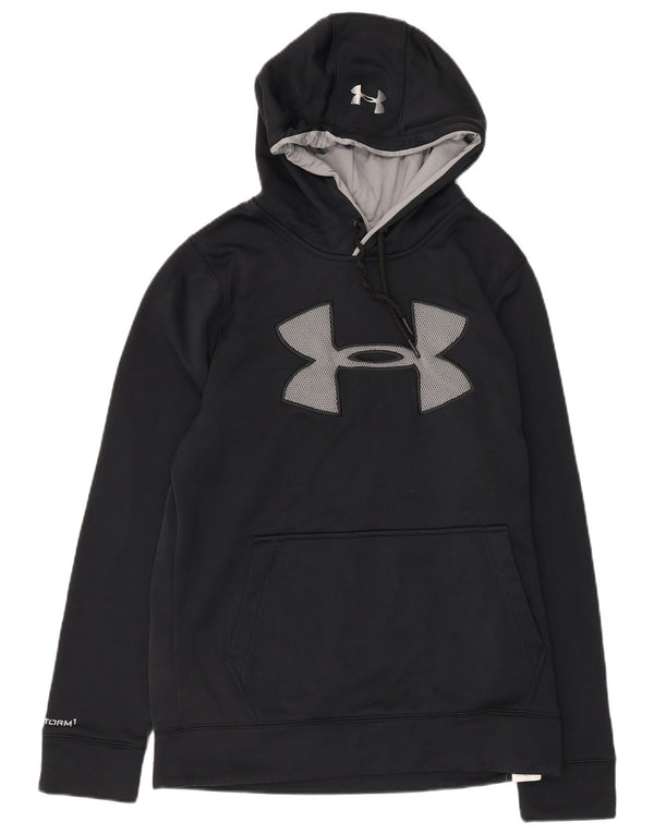 UNDER ARMOUR Mens Graphic Hoodie Jumper Small Black Polyester