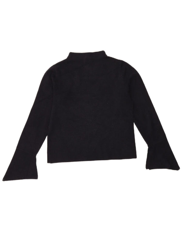 Marks & Spencer Womens Top Long Sleeve UK 12 Medium Navy Blue Viscose
