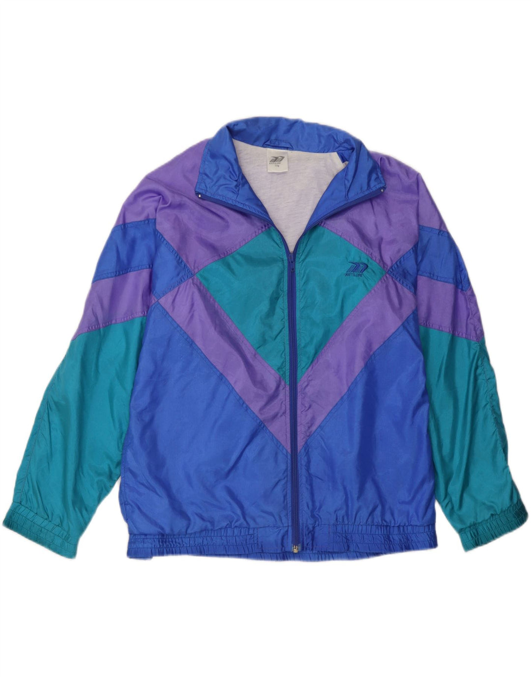 Vintage Girls Tracksuit Top Jacket 15-16 Years Multicoloured Colourblock