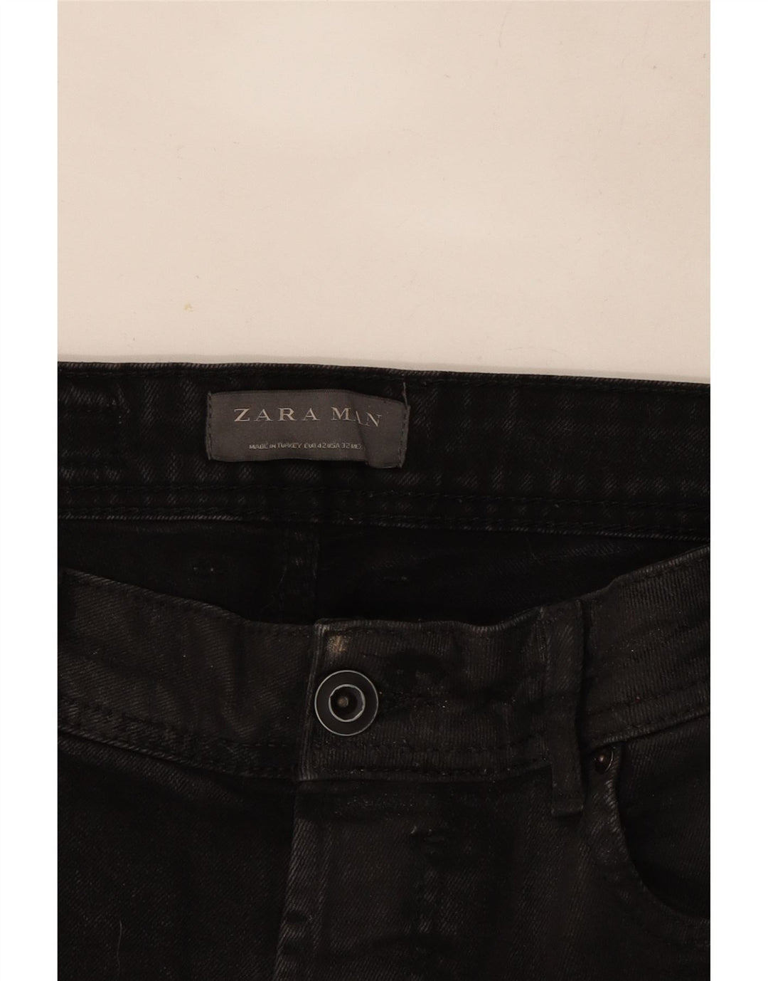 Zara Mens Distressed Slim Jeans EU 42 Large W32 L26 Black