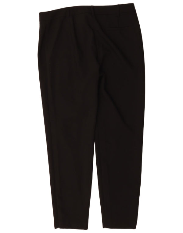 Marks & Spencer Womens Tapered Suit Trousers UK 16 Large W36 L30 Black