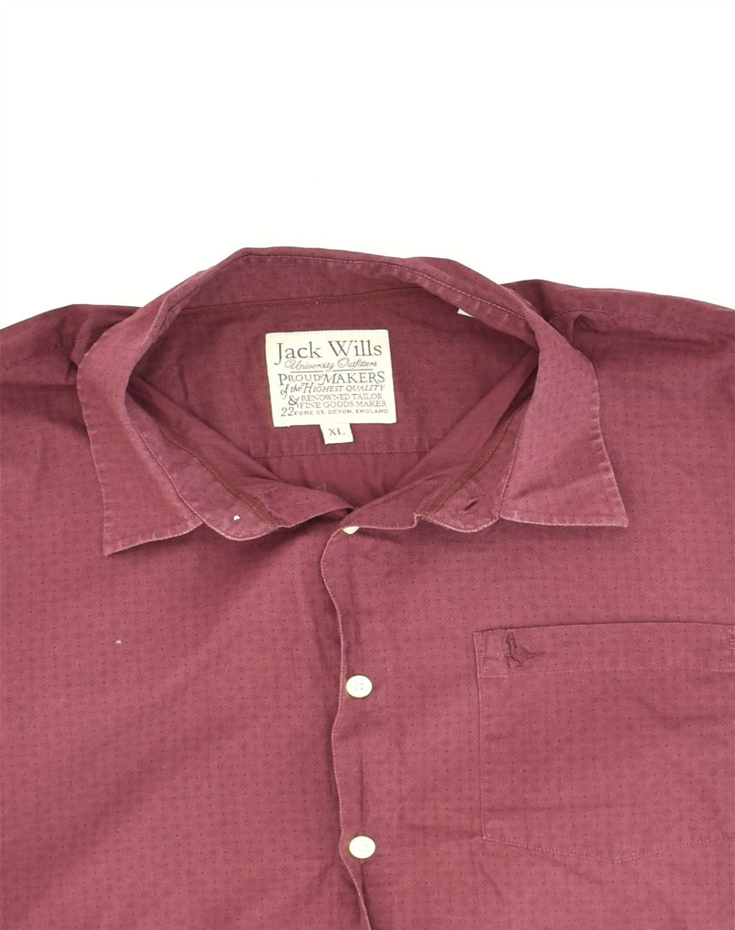 JACK WILLS Mens Shirt XL Maroon Cotton | Vintage Jack Wills | Thrift | Second-Hand Jack Wills | Used Clothing | Messina Hembry 