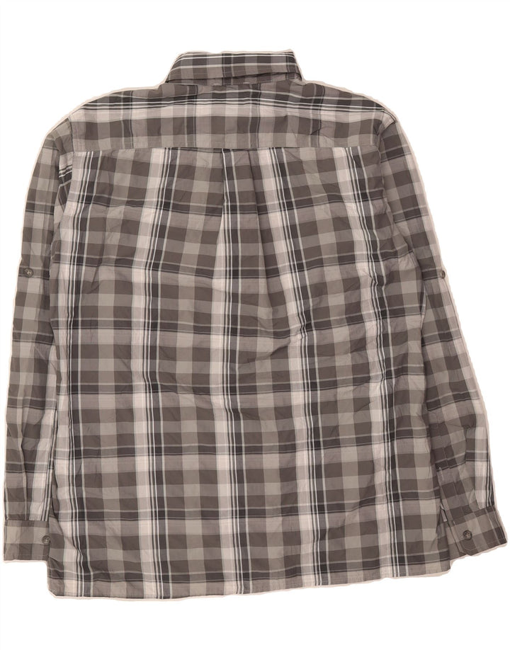 EDDIE BAUER Mens Shirt Medium Grey Check Polyester Vintage Eddie Bauer and Second-Hand Eddie Bauer from Messina Hembry 