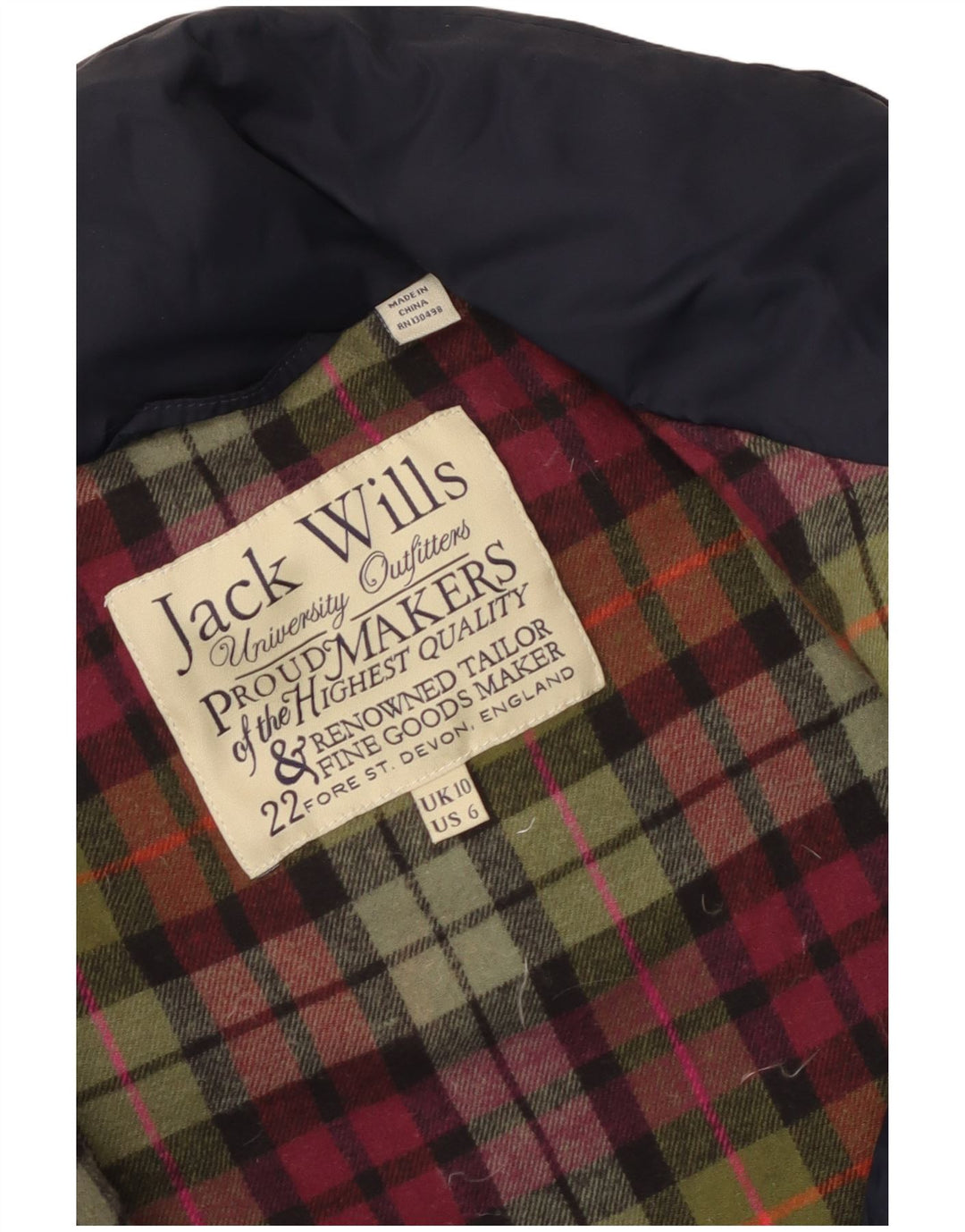 Jack Wills Womens Duffle Padded Gilet UK 10 Small Navy Blue