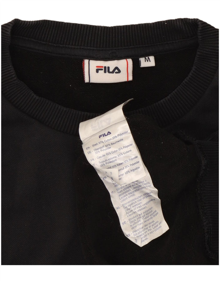 Fila Mens Sweatshirt Jumper Medium Black Cotton