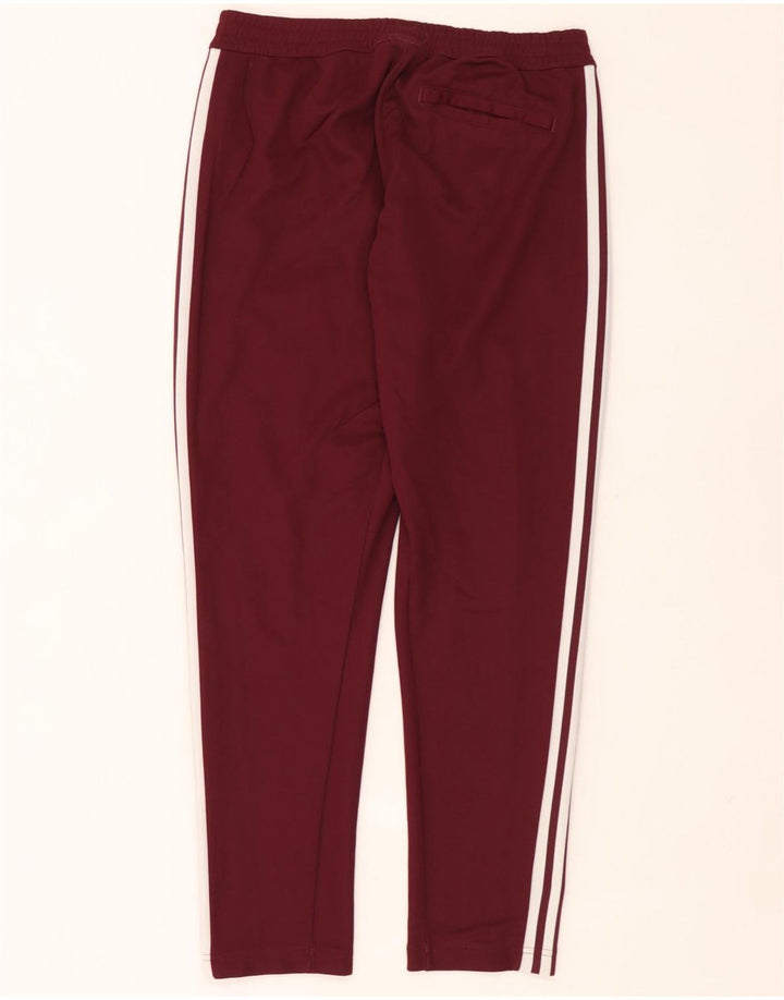Adidas Mens Tracksuit Trousers Medium Burgundy Cotton