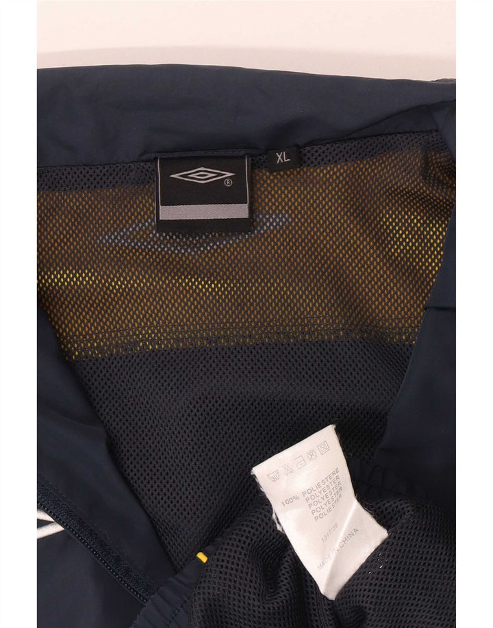 Umbro Mens Tracksuit Top Jacket XL Navy Blue Colourblock Polyester