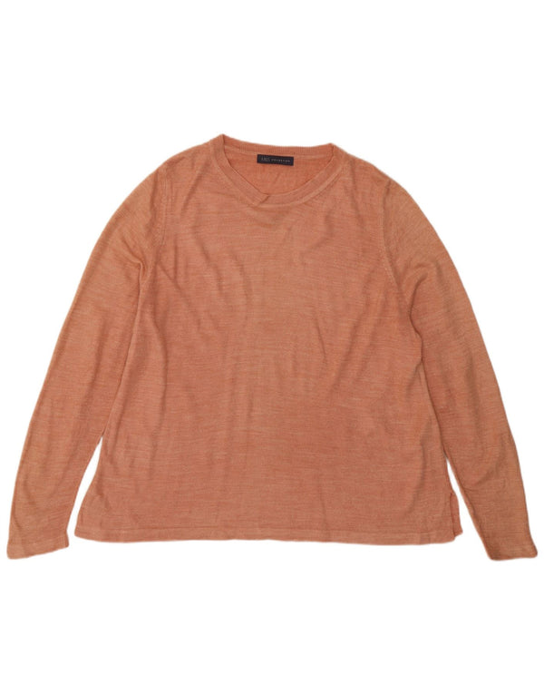Marks & Spencer Womens Boat Neck Jumper Sweater UK 18 XL Pink Acrylic