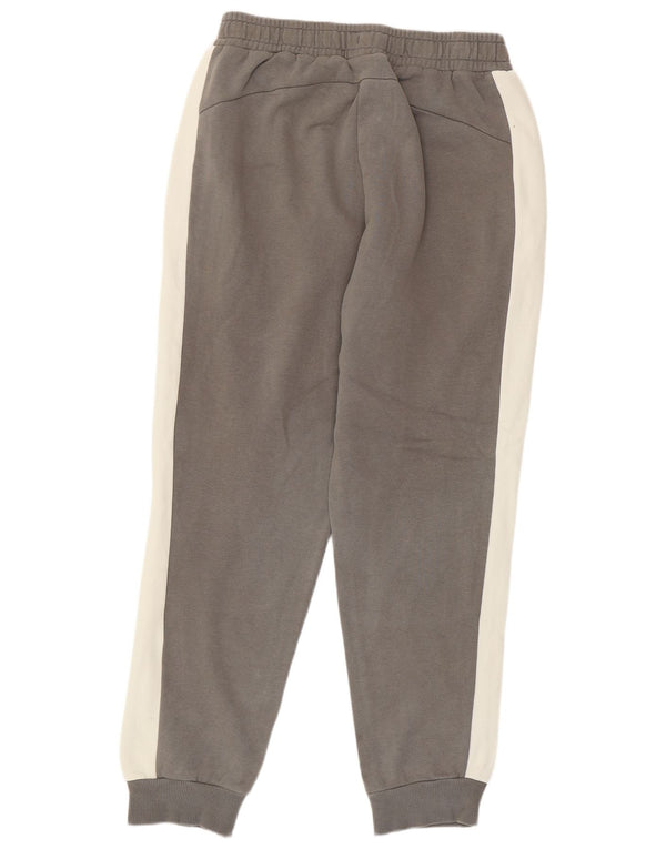 Puma Mens Tracksuit Trousers Joggers Medium Grey Colourblock Cotton