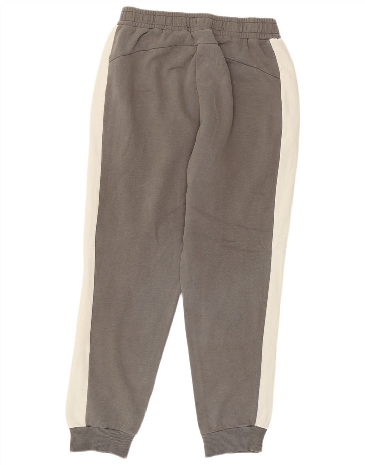 Puma Mens Tracksuit Trousers Joggers Medium Grey Colourblock Cotton