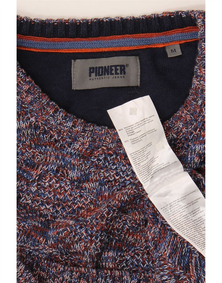 Pioneer Mens Crew Neck Jumper Sweater Medium Multicoloured Flecked Cotton