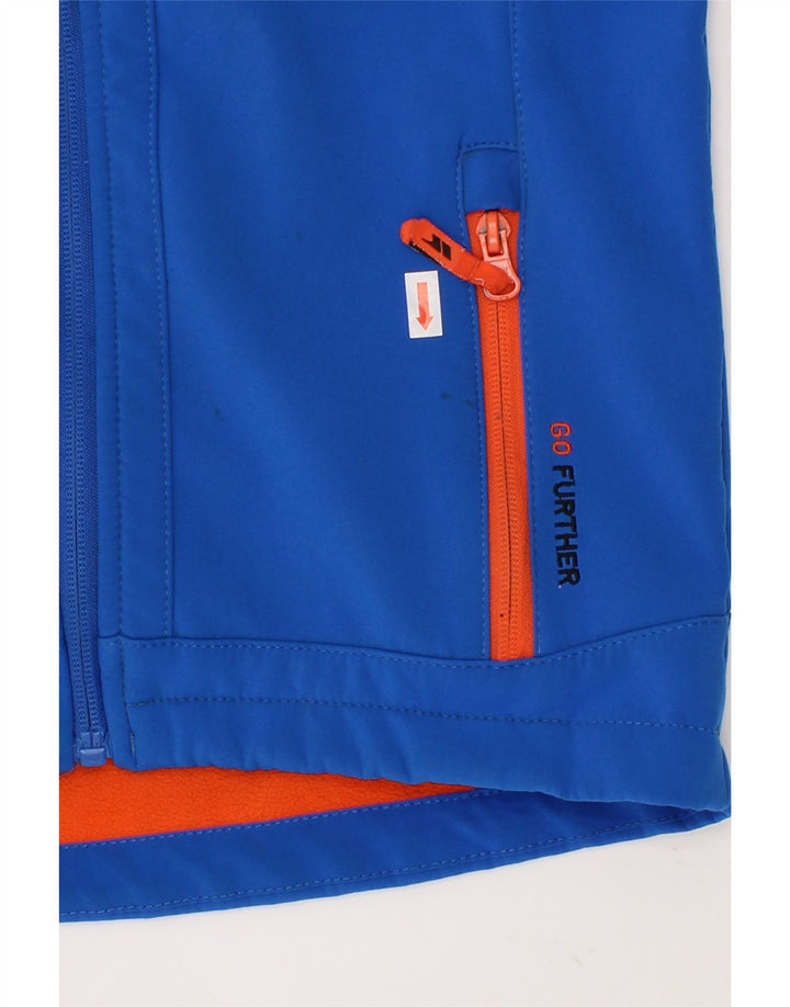 TRESPASS Boys Hooded Windbreaker Jacket 9-10 Years Blue Polyester Vintage Trespass and Second-Hand Trespass from Messina Hembry 