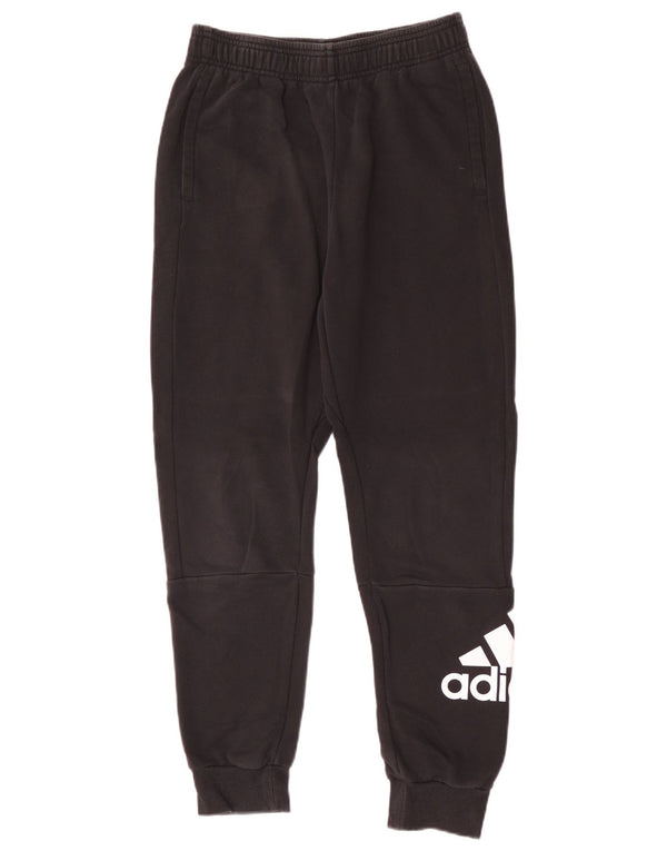 Adidas Boys Graphic Tracksuit Trousers Joggers 13-14 Years Black Cotton