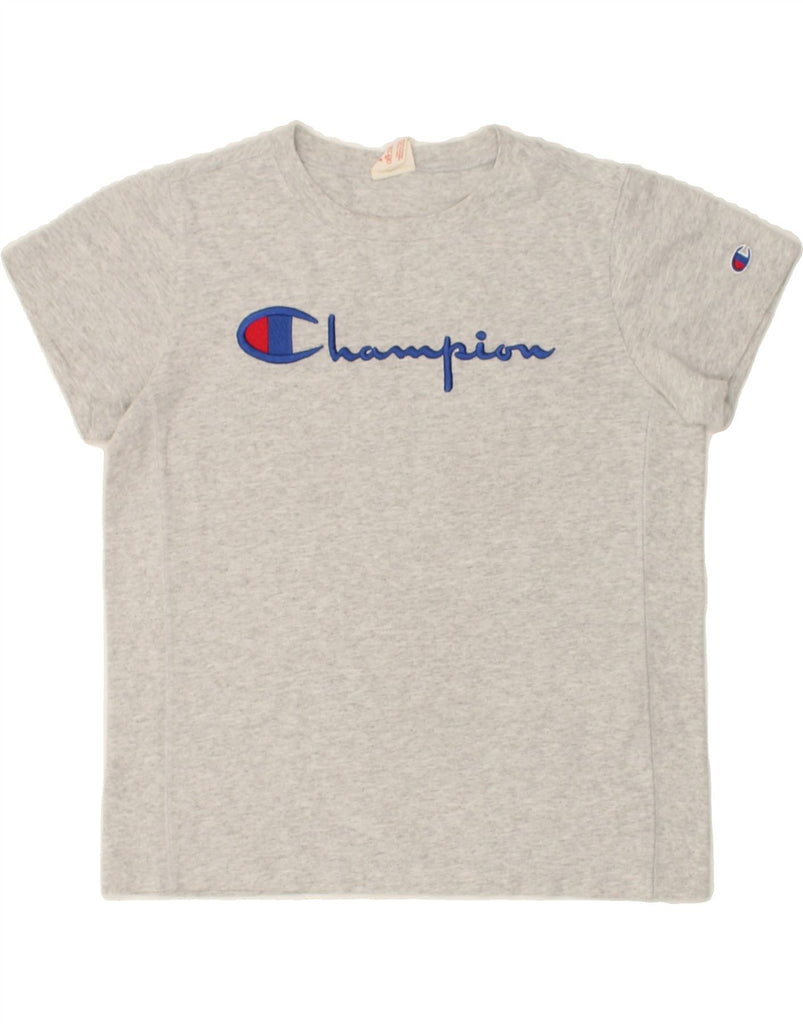 CHAMPION Womens Graphic T-Shirt Top UK 6 XS Grey Cotton | Vintage Champion | Thrift | Second-Hand Champion | Used Clothing | Messina Hembry 