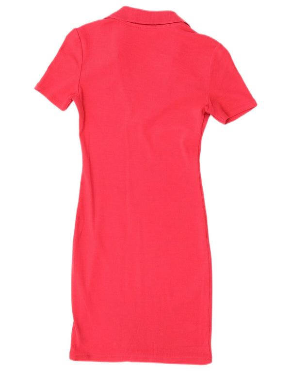 Zara Womens Bodycon Dress UK 10 Small Red Cotton