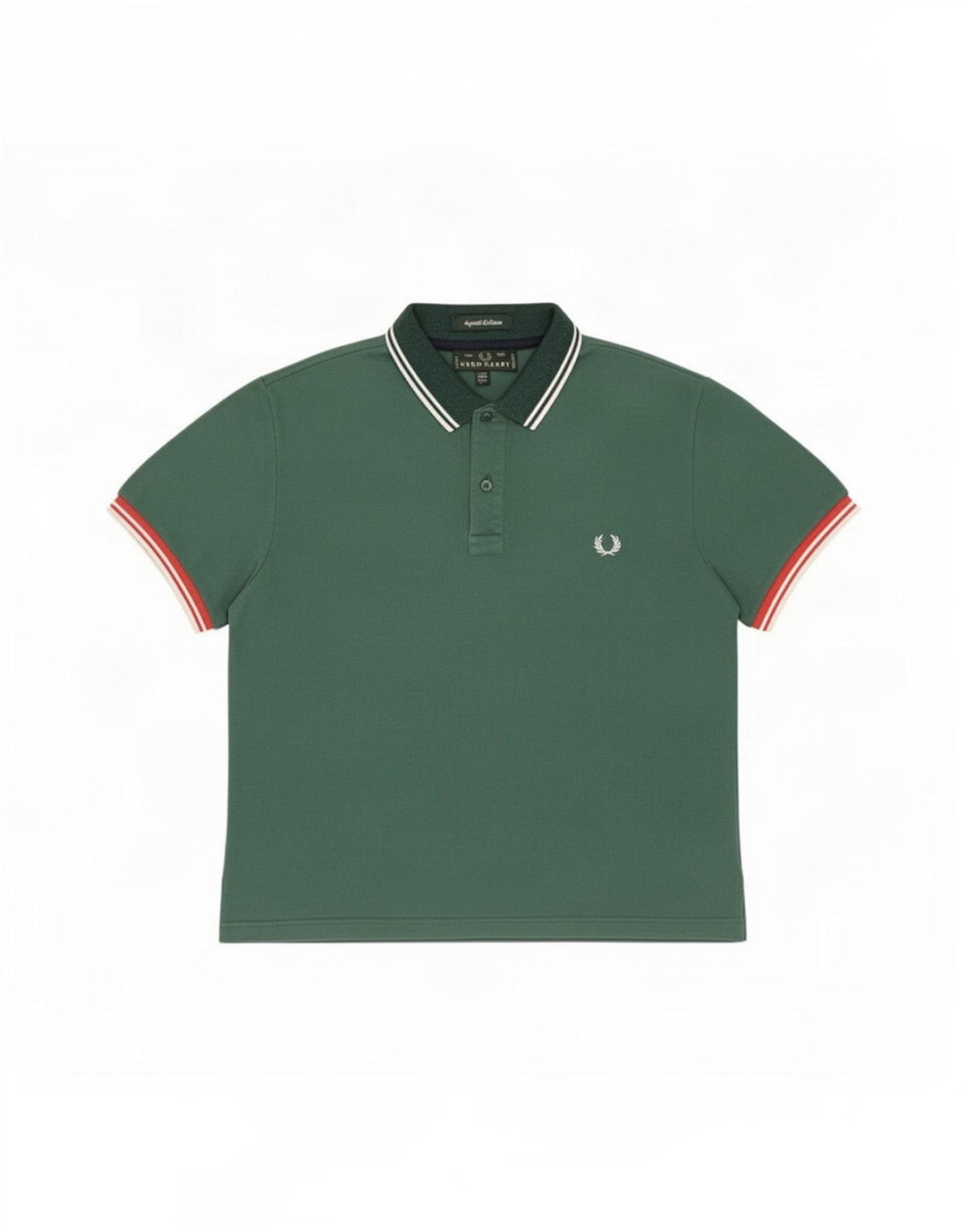 Fred Perry Mens Polo Shirt XL Green Striped
