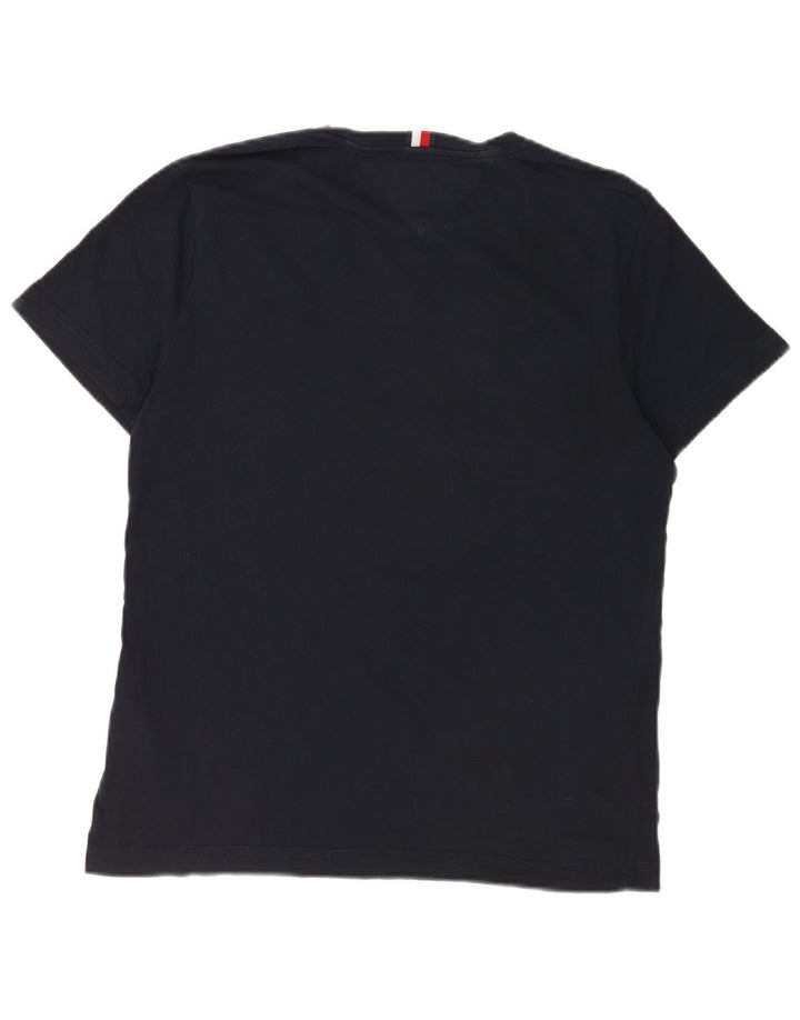 Tommy Hilfiger Mens Graphic T-Shirt Top Medium Navy Blue Cotton