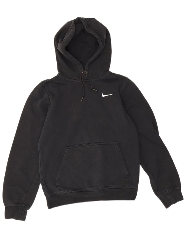 Nike Womens Hoodie Jumper UK 6 XS Black Cotton