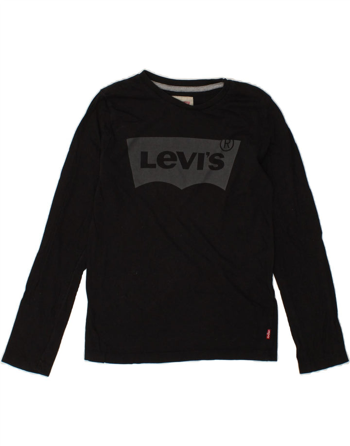 LEVI'S Boys Graphic Top Long Sleeve 11-12 Years Black Cotton Vintage Levi's and Second-Hand Levi's from Messina Hembry 