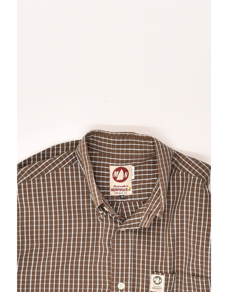 MURPHY & NYE Mens Shirt Medium Brown Check Cotton | Vintage Murphy & Nye | Thrift | Second-Hand Murphy & Nye | Used Clothing | Messina Hembry 