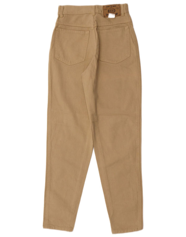 Vintage Womens High Waist Tapered Jeans IT 36 XS W24 L30 Beige Cotton