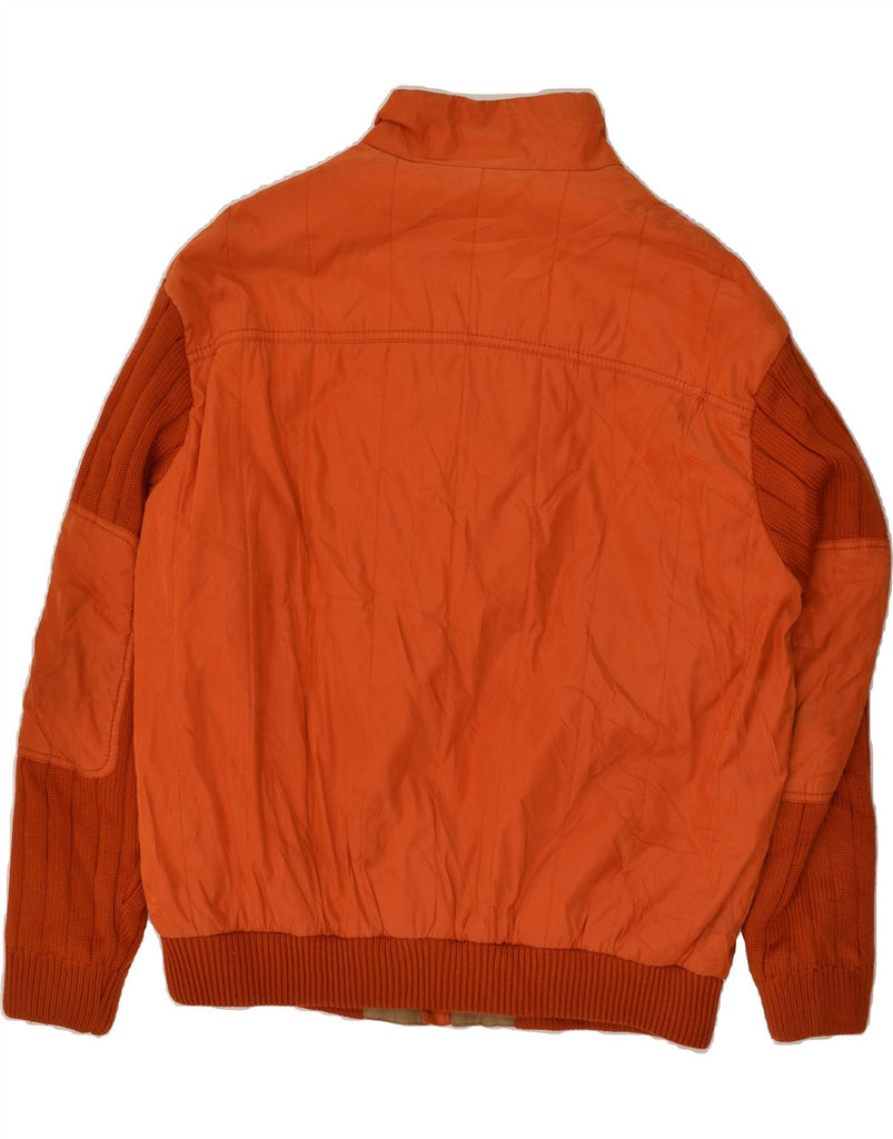 AMERIGO VESPUCCI Mens Bomber Jacket UK 42 XL Orange Polyester | Vintage Amerigo Vespucci | Thrift | Second-Hand Amerigo Vespucci | Used Clothing | Messina Hembry 