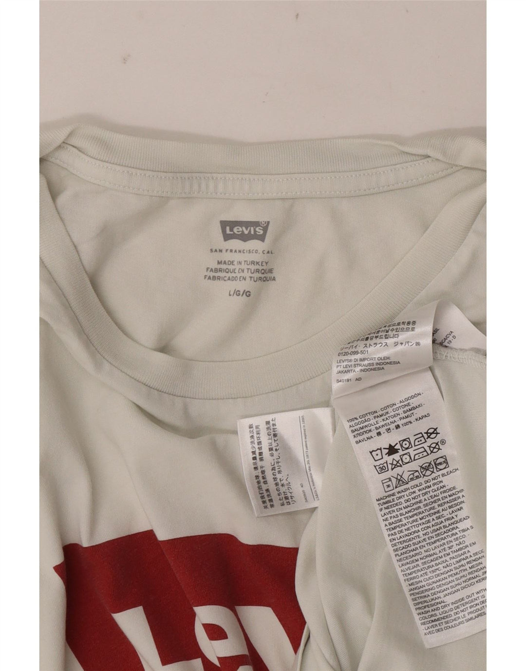 Levi's Mens Graphic T-Shirt Top Large White Cotton