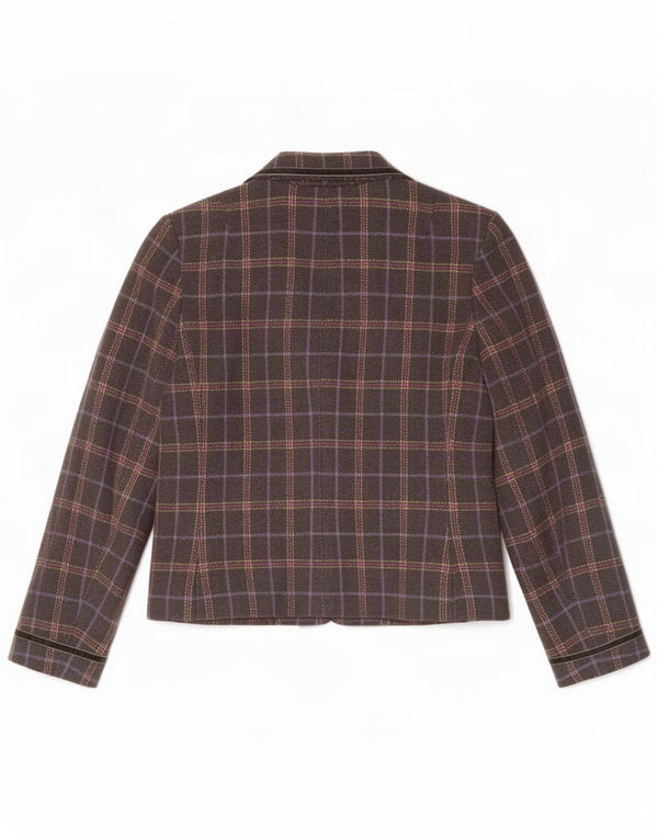 Joules Womens 2 Button Blazer Jacket UK 12 Medium Black Check Wool