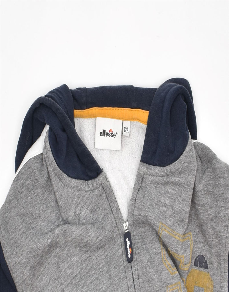 ELLESSE Boys Zip Hoodie Sweater 11-12 Years Grey Cotton | Vintage | Thrift | Second-Hand | Used Clothing | Messina Hembry 
