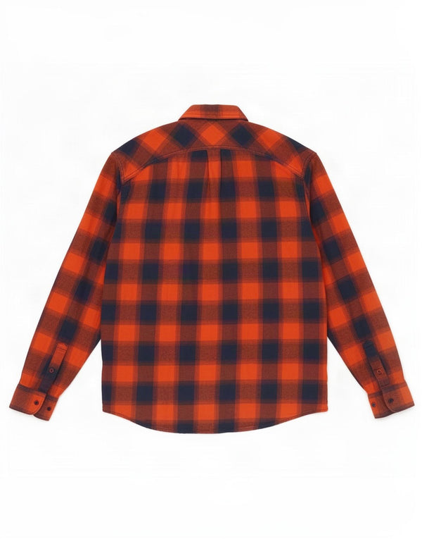 Lee Mens Relaxed Fit Flannel Shirt XL Orange Gingham Cotton
