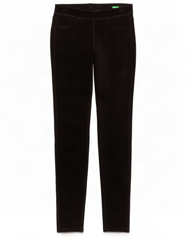 Benetton Womens Jegging Corduroy Trousers XS W24 L28 Black Cotton