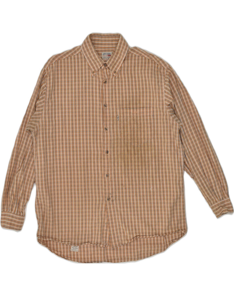 LEVI'S Mens Shirt Large Brown Check Cotton | Vintage Levi's | Thrift | Second-Hand Levi's | Used Clothing | Messina Hembry 