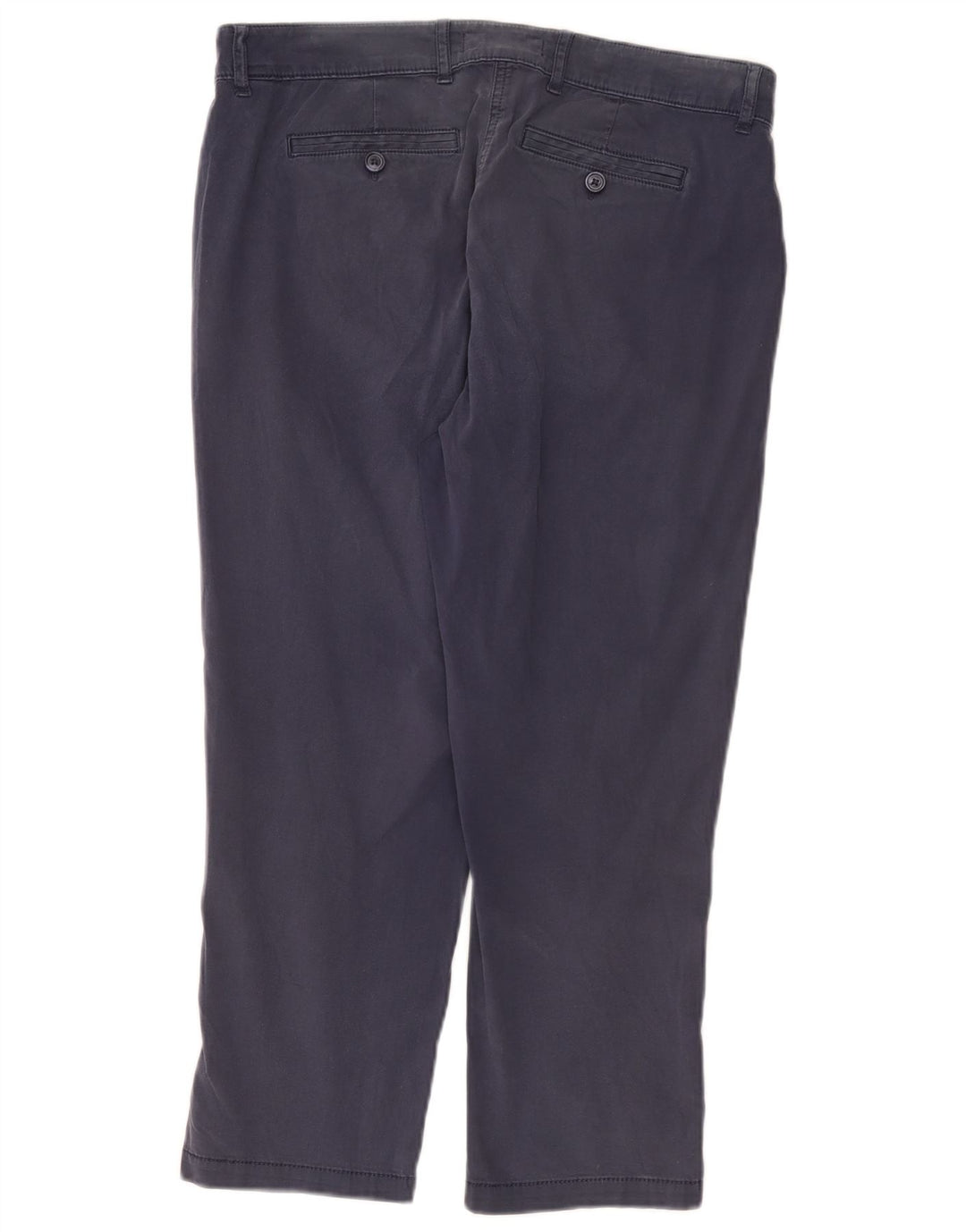 Marks & Spencer Womens Cropped Trousers UK 12 Medium W32 L24 Navy Blue