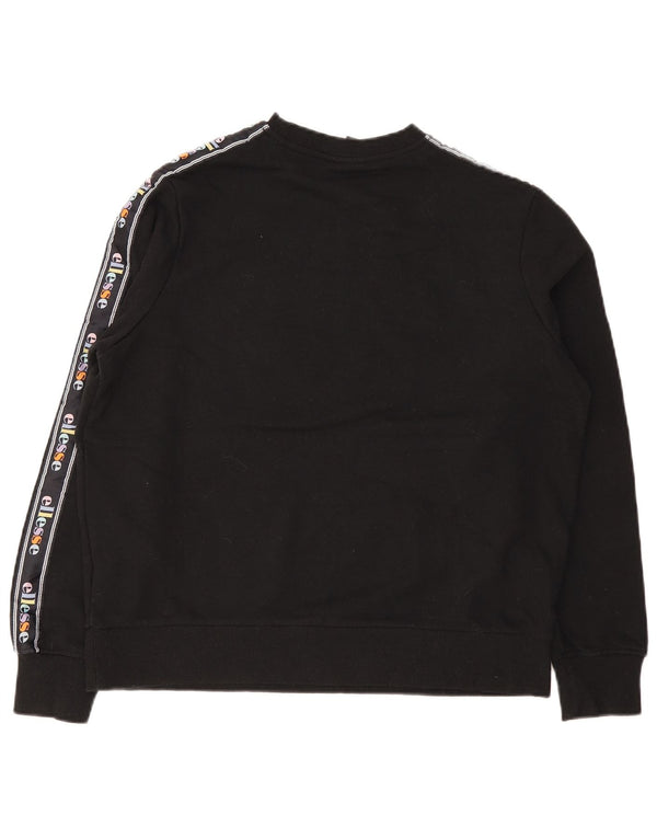 Ellesse Womens Graphic Oversized Sweatshirt Jumper UK 10 Small Black Cotton