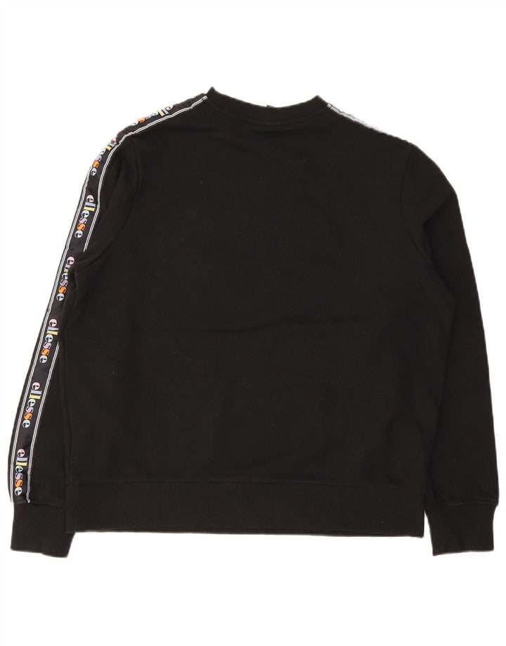 Ellesse Womens Graphic Oversized Sweatshirt Jumper UK 10 Small Black Cotton