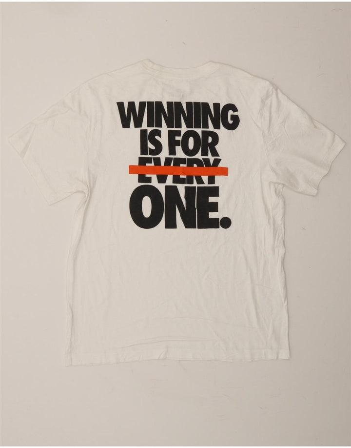 NIKE Mens Graphic T-Shirt Top Medium White Cotton Vintage Nike and Second-Hand Nike from Messina Hembry 