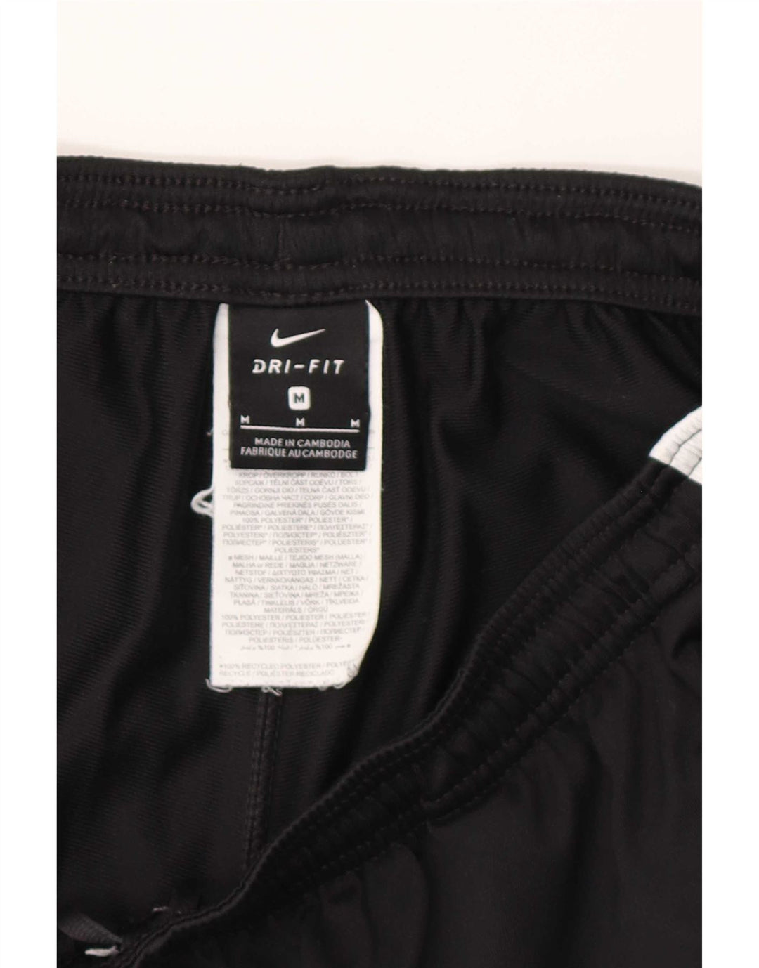 Nike Womens Tracksuit Trousers UK 12 Medium Black Striped Polyester