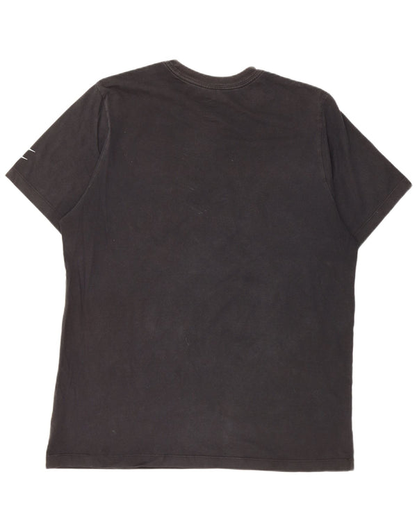 Nike Mens Swoosh Graphic T-Shirt Top Large Black Cotton